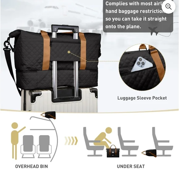 Black and Brown Travel Bag - Picture 4 of 7